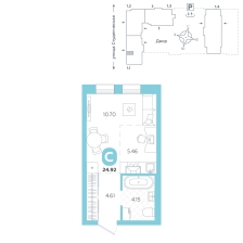 Студия, 24.9 м²