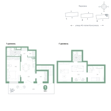 1-комнатная, 106 м²
