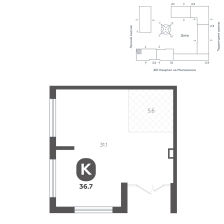 Помещение, 36.7 м²